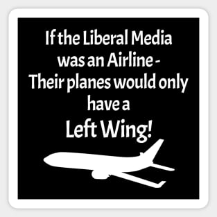 Left Wing Media Airline - on black Sticker